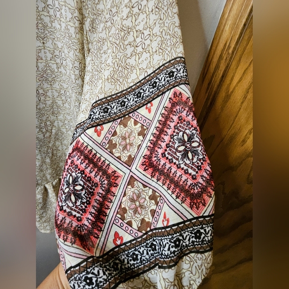 Maurices Womens Aztec Southwestern Style Semi Sheer Blouse - Picture 4 of 5